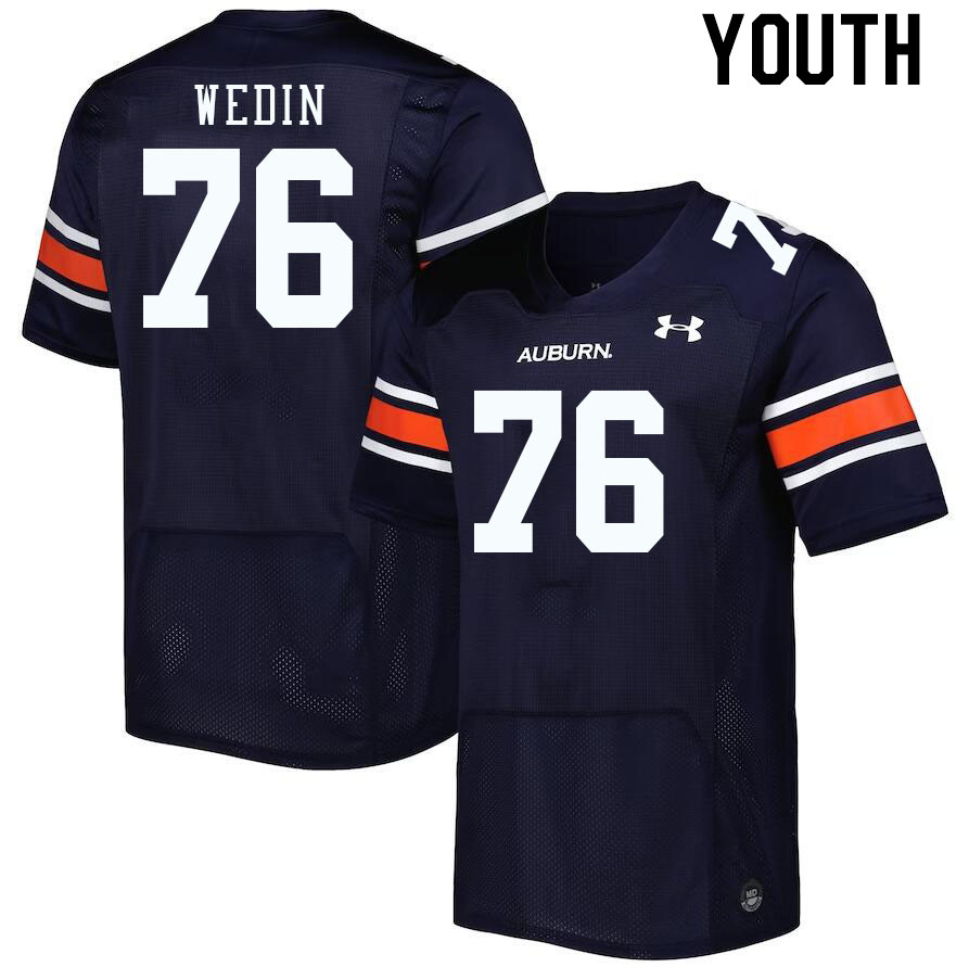 Youth #76 Clay Wedin Auburn Tigers College Football Jerseys Stitched-Navy - Click Image to Close